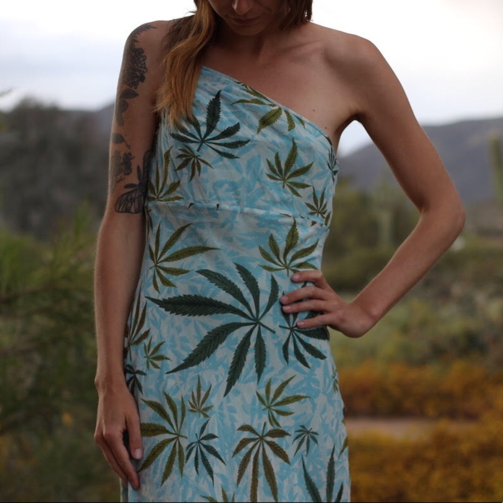 Vintage Diane Von Furstenberg Pot Leaf Dress